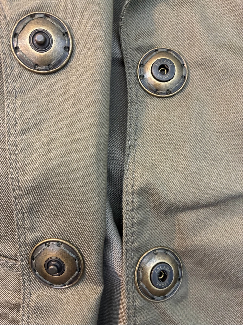 Escada Vintage Safari Sport Utility Khaki Short-Sleeve Jacket Size 34 - Picture 5 of 11